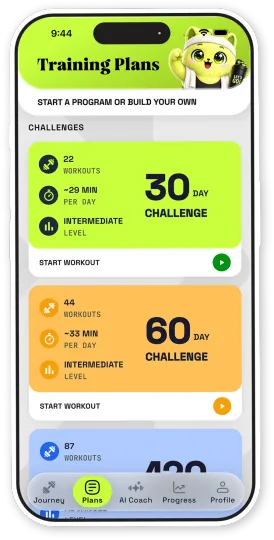 Training Plans screen